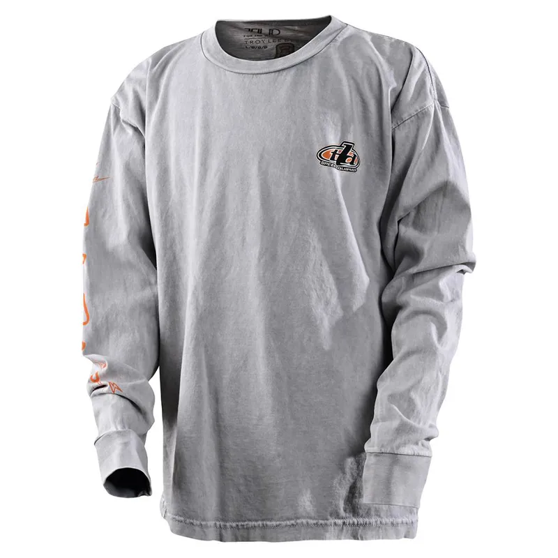 Troy Lee Designs Pistonbone Youth Long Sleeve T-Shirt Limited Edition Gray Mineral Wash 