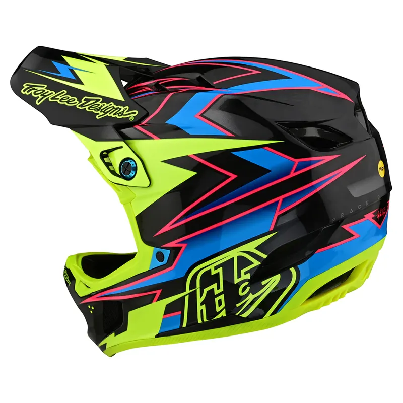 Troy Lee Designs D4 Carbon MIPS Volt Helmet in Black/Yellow-1