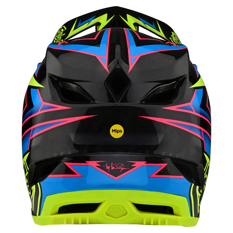 Troy Lee Designs D4 Carbon MIPS Volt Helmet in Black/Yellow-2