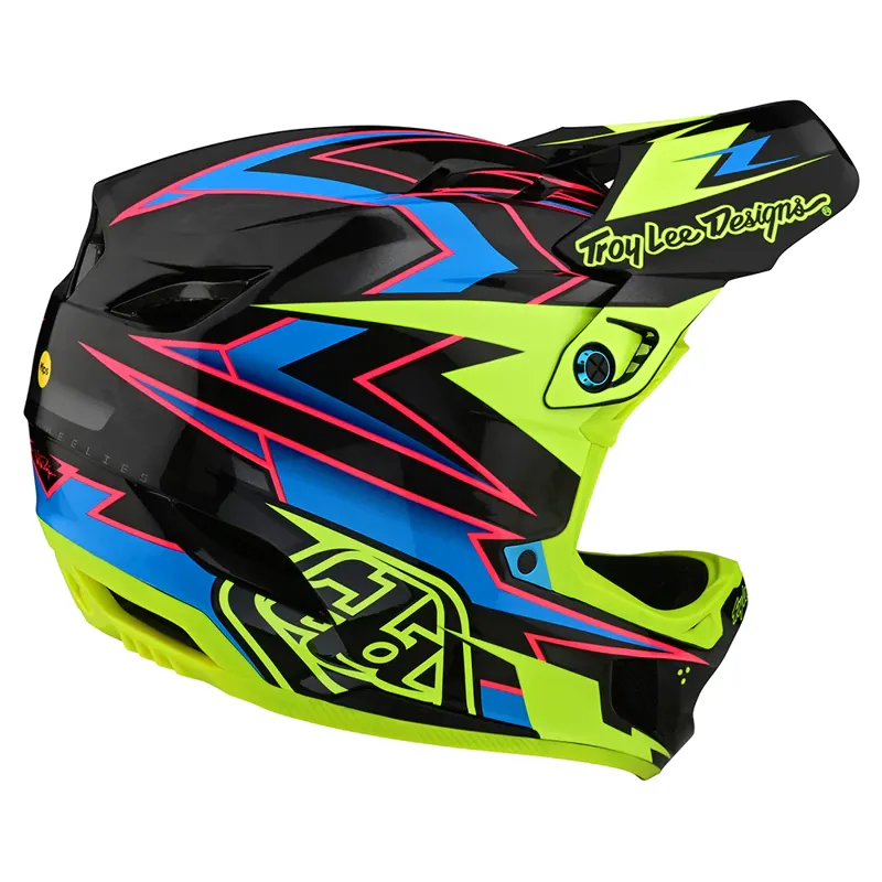 Troy Lee Designs D4 Carbon MIPS Volt Helmet in Black/Yellow-3