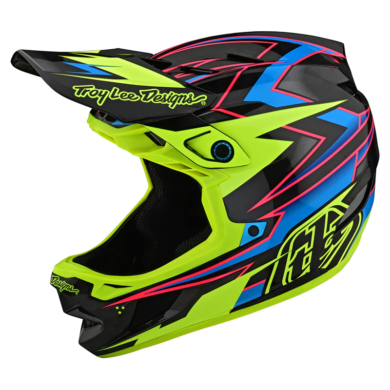 Troy Lee Designs D4 Carbon MIPS Volt Helmet in Black/Yellow-6