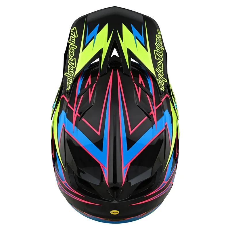 Troy Lee Designs D4 Carbon MIPS Volt Helmet in Black/Yellow-7