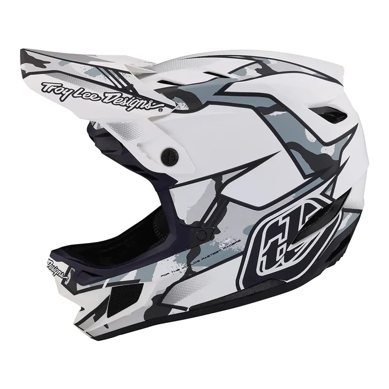 Troy Lee Designs D4 Composite MIPS Helmet Matrix Camo White