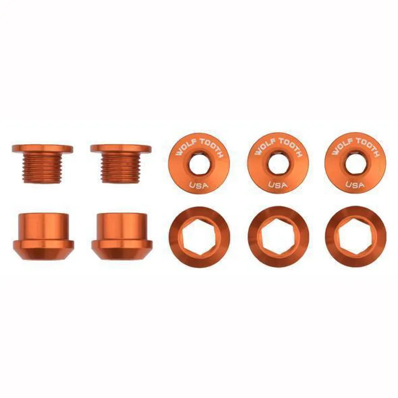 Wolf Tooth - Chainring Bolts For 1x Orange set of 5