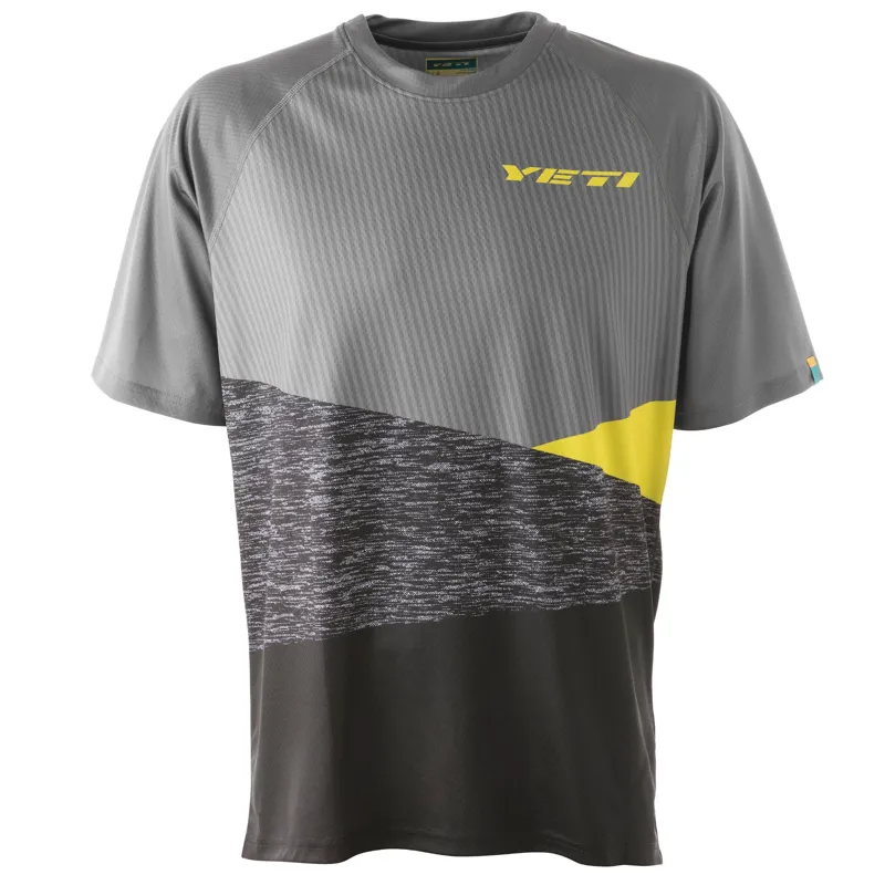 Yeti Alder Abstract S/S Mens Jersey in Grey