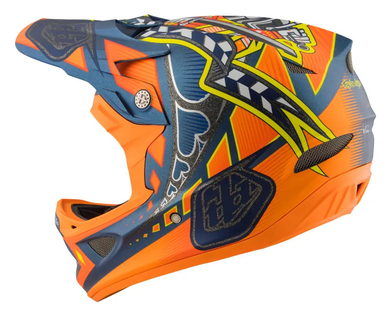 Troy Lee Designs D3 Full Face Helmet Longshot Orange-2