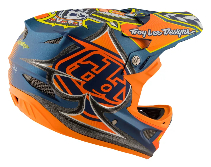 Troy Lee Designs D3 Full Face Helmet Longshot Orange-4