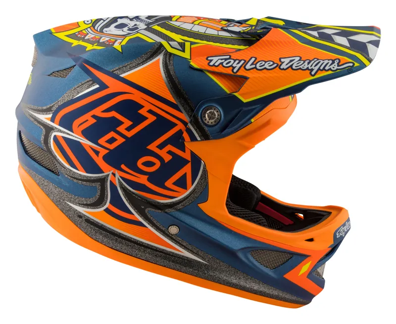 Troy Lee Designs D3 Full Face Helmet Longshot Orange-5