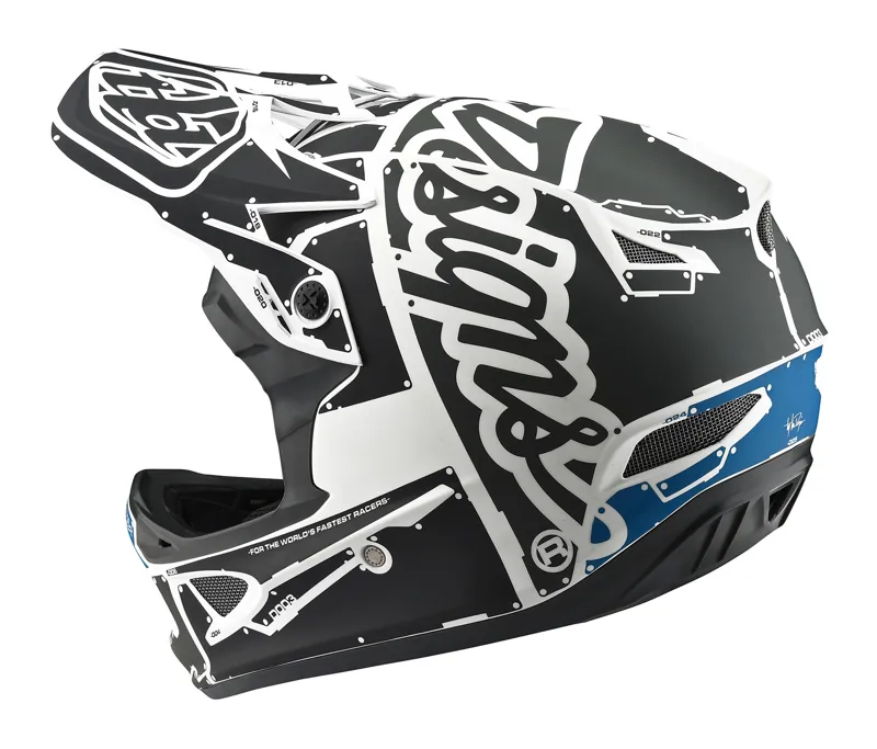 Troy Lee Designs 2018 D3 Fiberlite Helmet Factory White And Grey-2