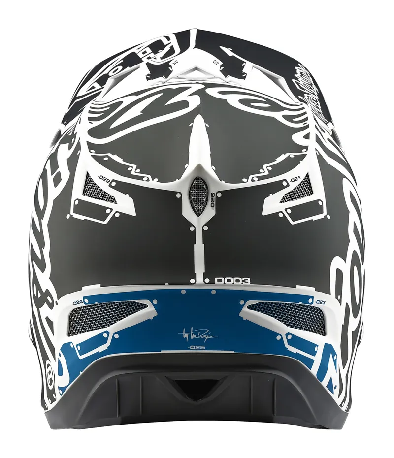 Troy Lee Designs 2018 D3 Fiberlite Helmet Factory White And Grey-3