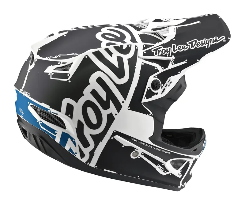 Troy Lee Designs 2018 D3 Fiberlite Helmet Factory White And Grey-4