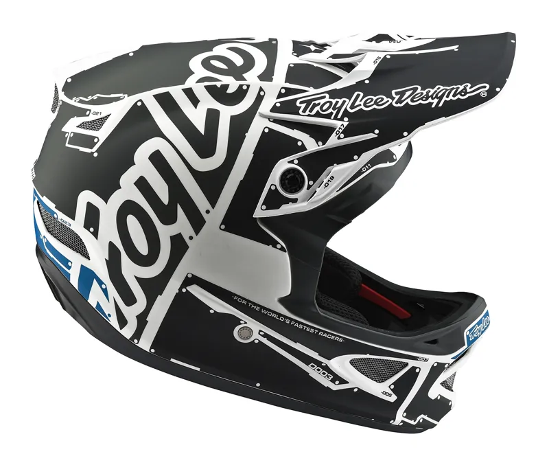 Troy Lee Designs 2018 D3 Fiberlite Helmet Factory White And Grey-5
