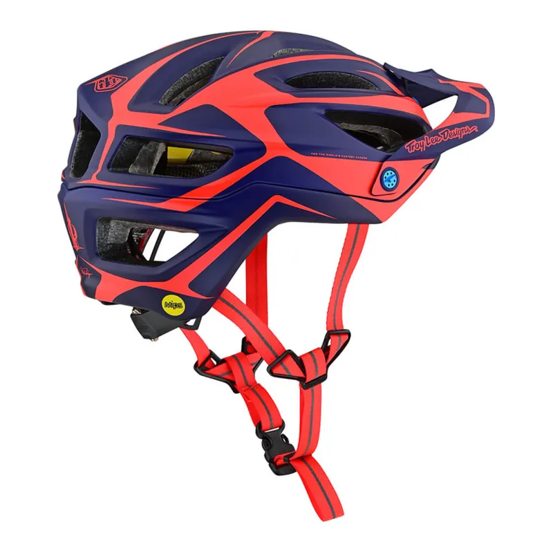 Troy Lee Designs 2019 A2 Dropout MTB Helmet Navy/Orange-1