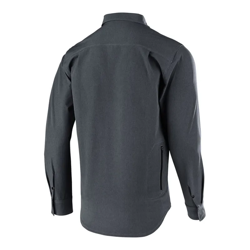 Troy Lee Designs Grind Flannel Shirt Heather Charcoal-1