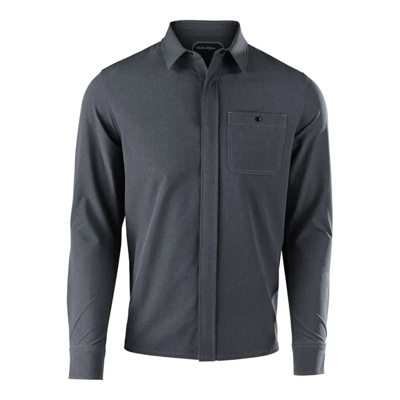 Troy Lee Designs Grind Flannel Shirt Heather Charcoal-2