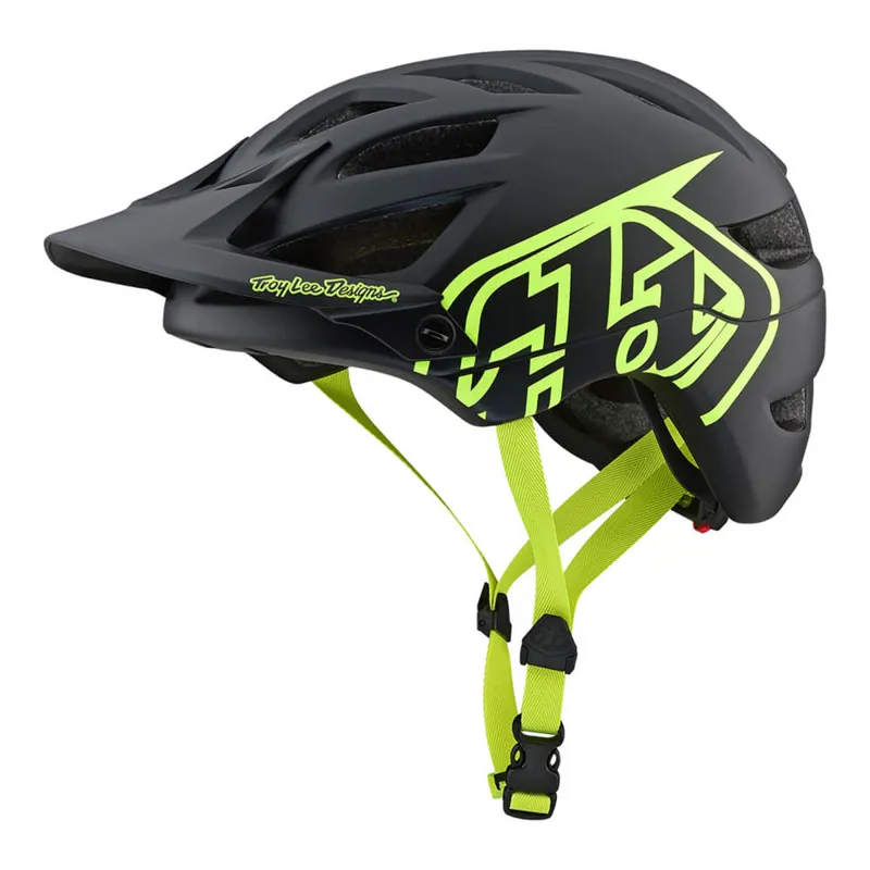 Troy Lee Designs A1 Drone Helmet Black / Flo Yellow