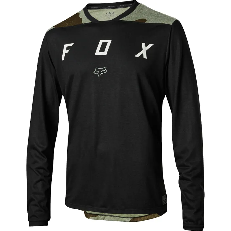 Fox Indicator Long Sleeve MTB Jersey Mash Camo Black