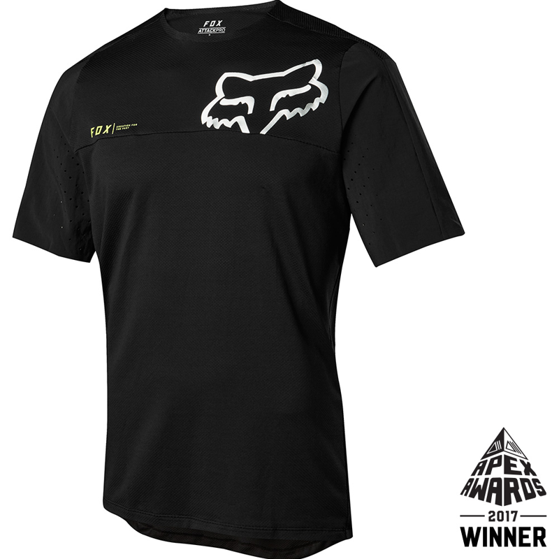 Fox Attack Pro Jersey Short Sleeve Black And Chrome