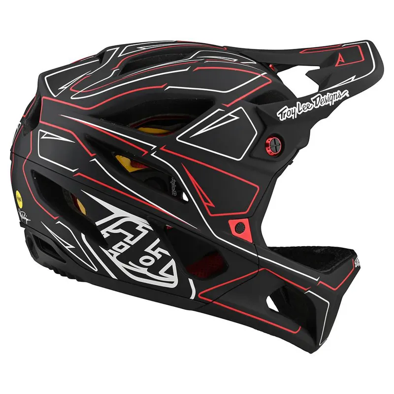 Troy Lee Designs Stage MIPS Helmet Pinstripe Black / Red-1