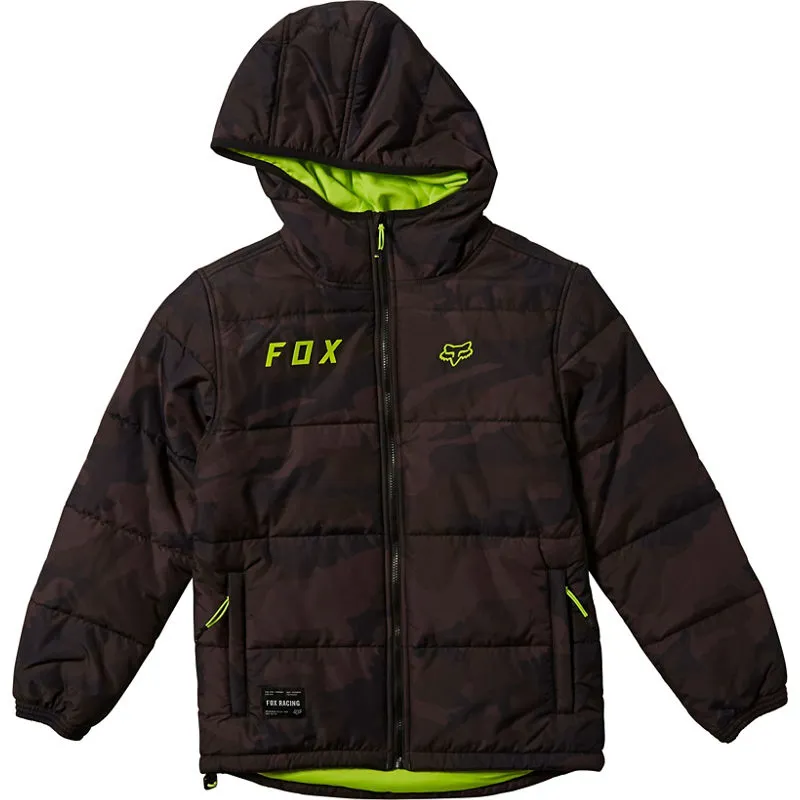Fox Youth Wasco Puffy Jacket Black Camo 