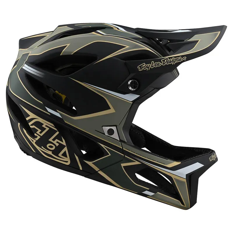 Troy Lee Designs Stage MIPS Full Face Helmet Ropo Green/Gold -3