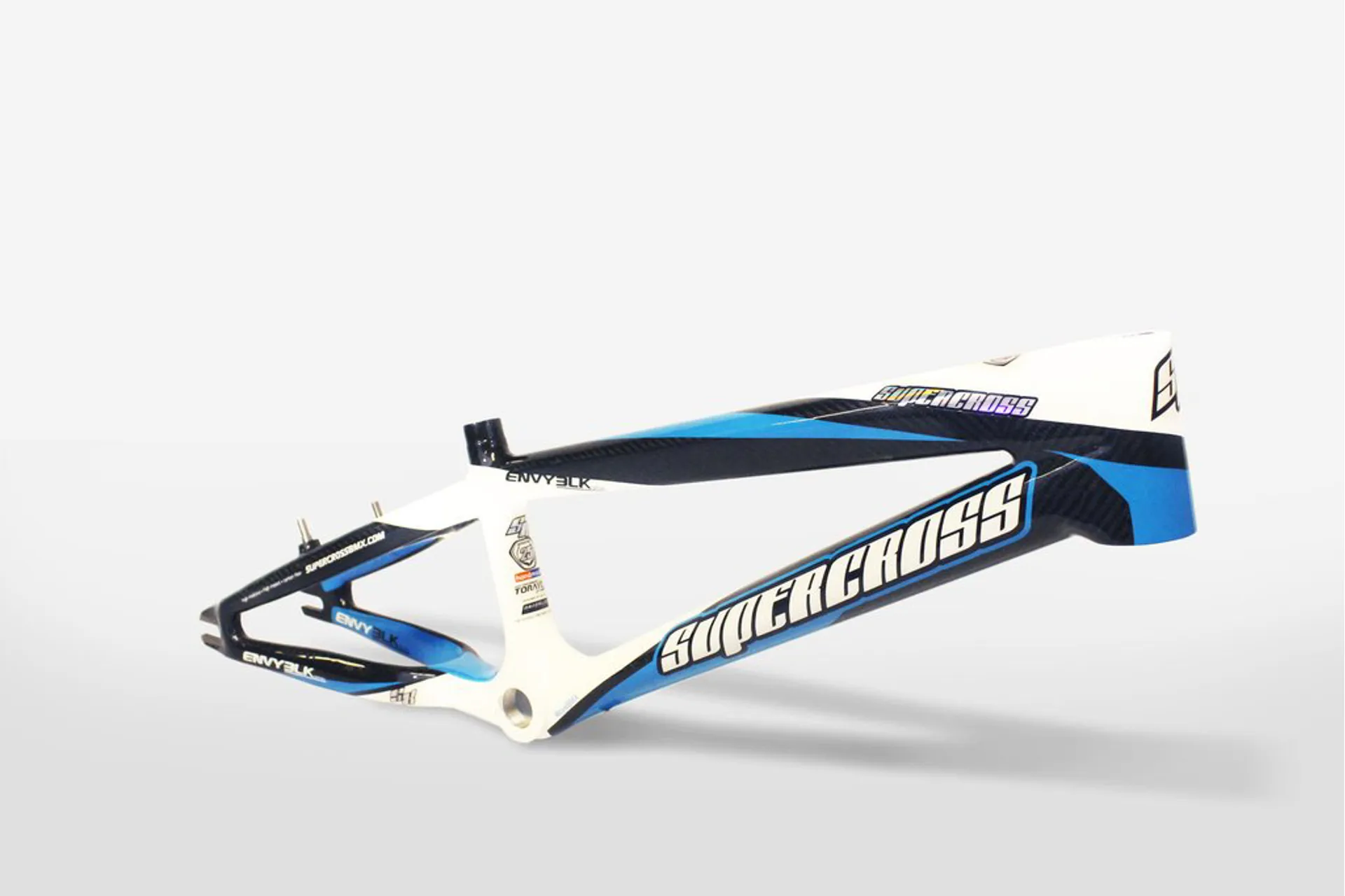 Supercross Envy BLK Carbon BMX Race Frame Cyan/White