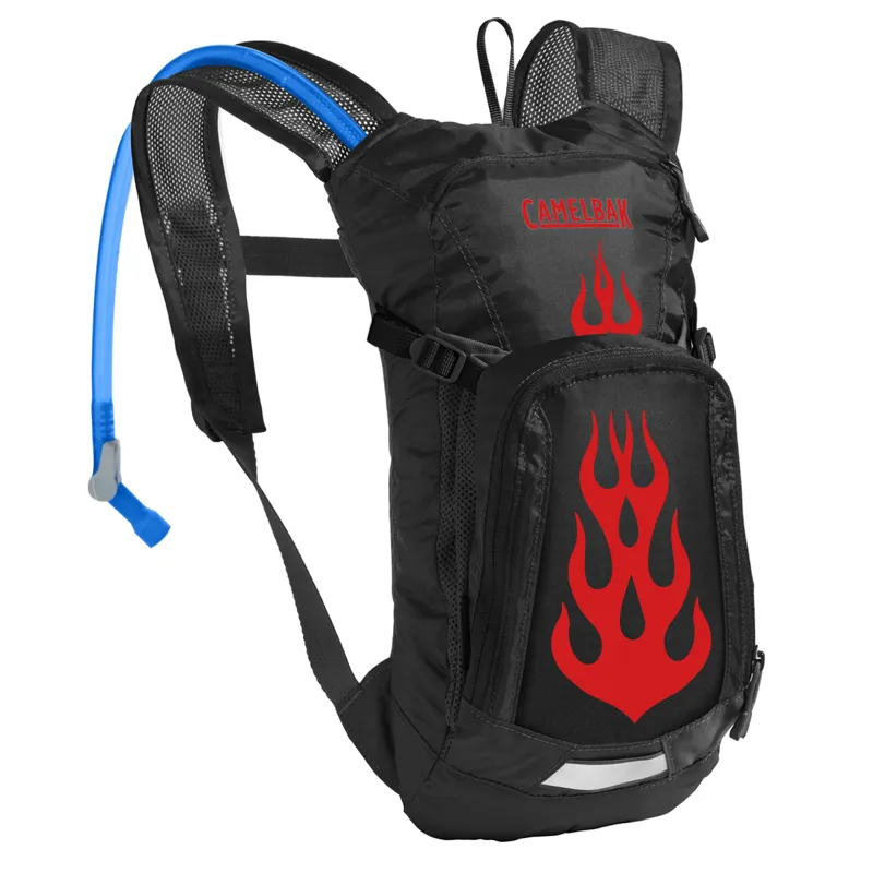 CAMELBAK KIDS MINI MULE HYDRATION PACK BLACK/FLAMES 1.5 LITRE