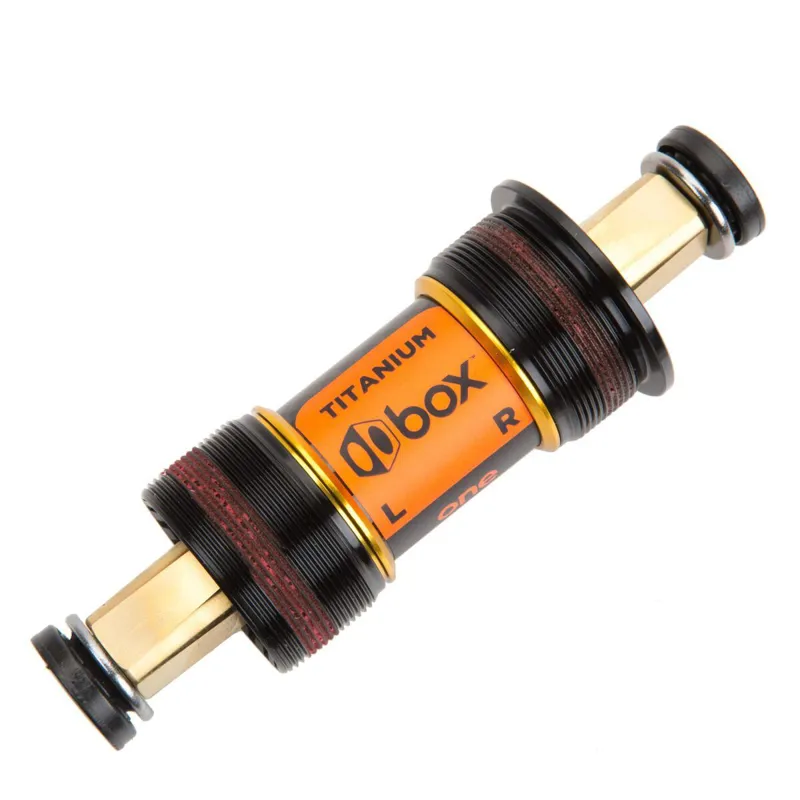 Box Titanium Square Taper Bottom Bracket 68x108 Black/Gold-1