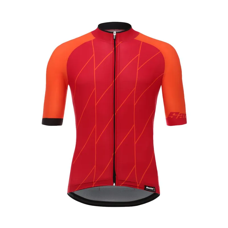 Santini Ace Short Sleeve Mens Jersey in Red