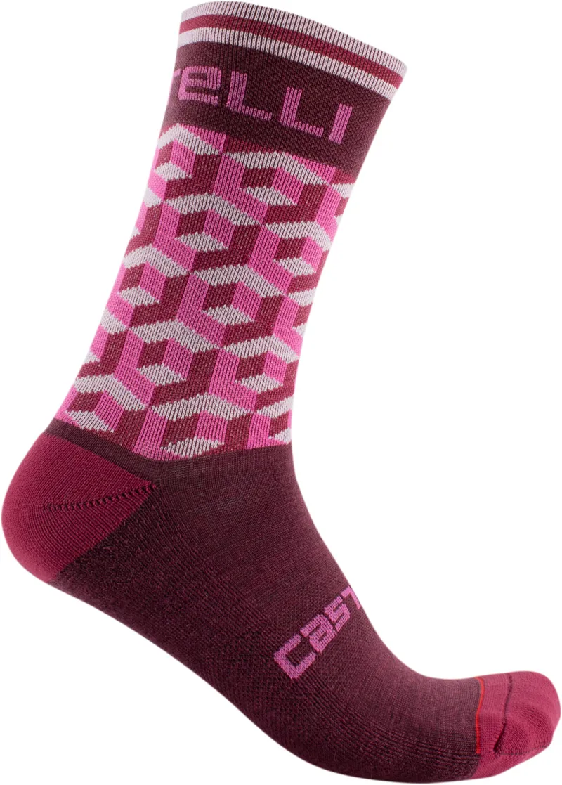 Castelli Cubi Womens 15 Sock Pro Red/Pink 