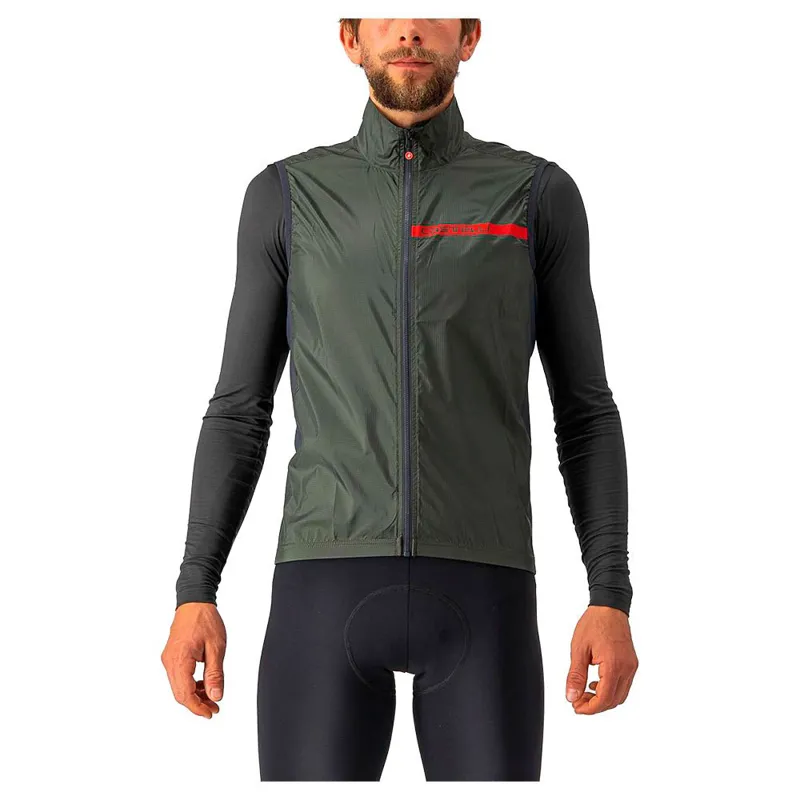 Castelli Squadra Stretch Mens Vest in Military Green Dark Grey