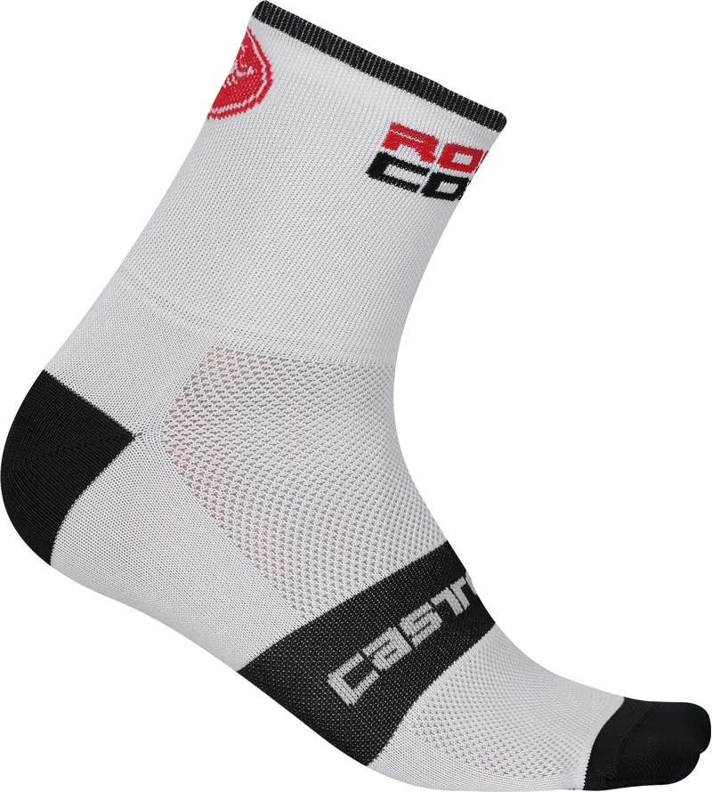 Castelli Rosso Corsa 9 Socks in White-1