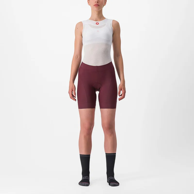 Castelli Prima Women's Shorts in Bordeaux/Persian Red