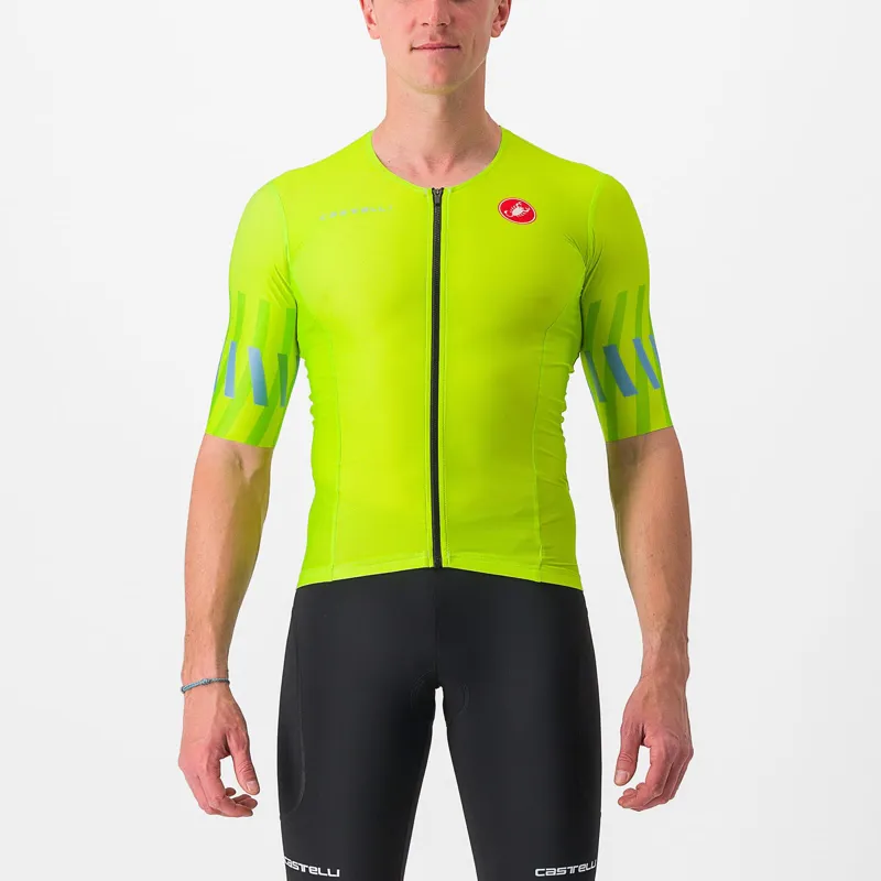 Castelli Free Speed 2 Race Top  Electric Lime Niagara Blue