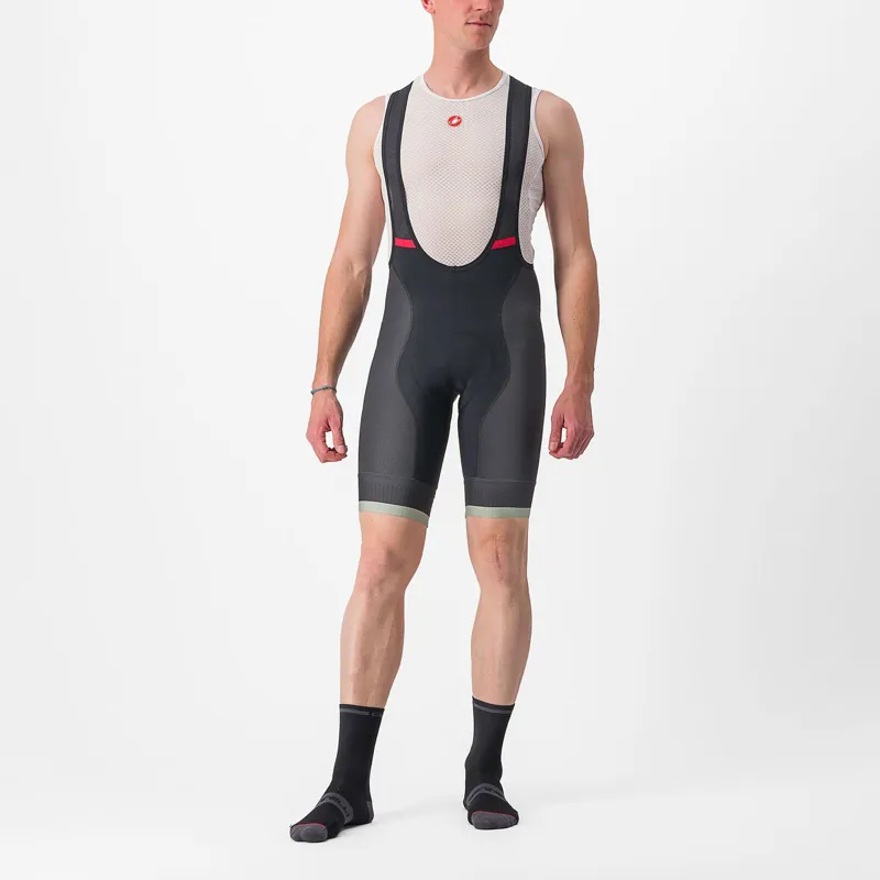 Castelli Competizione Kit Bib Shorts in Black/Defender Green