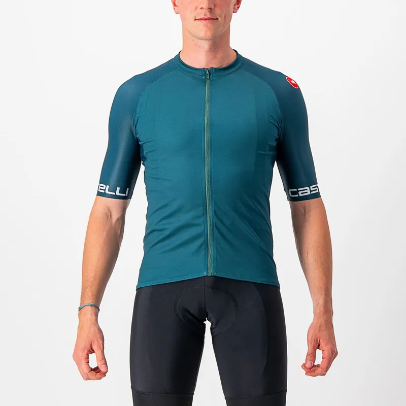 Castelli Entrata VI Jersey in Teal/Quetzal Green/Silver