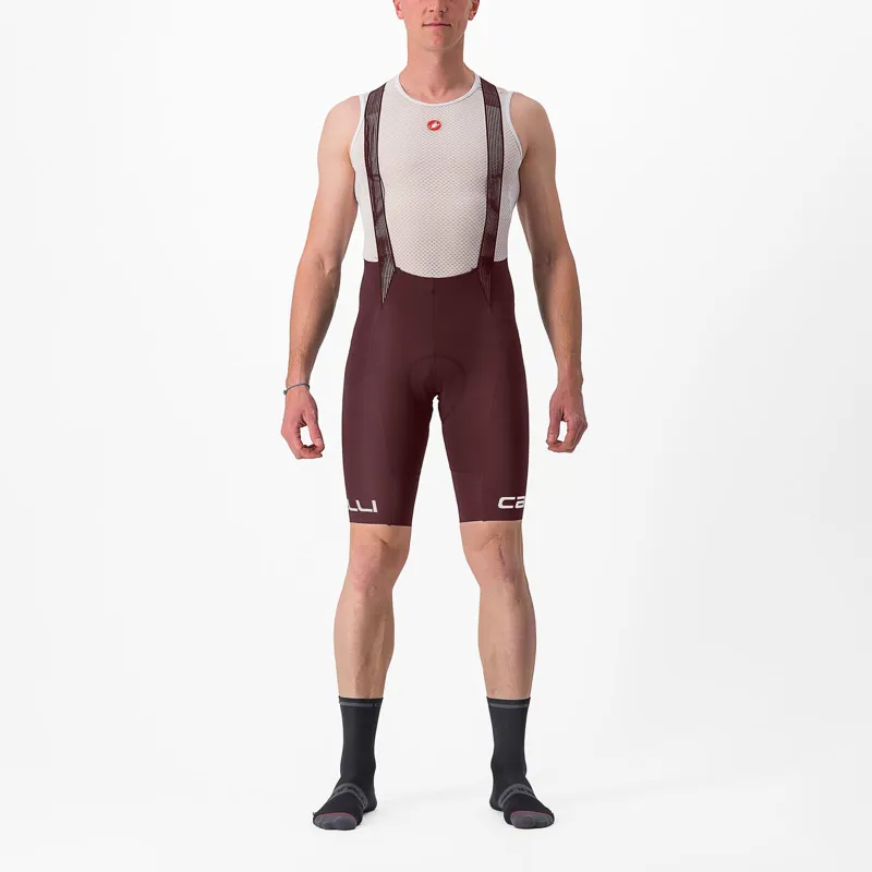 Castelli Free Aero RC Classic Bib Shorts in Bordeaux/Ivory
