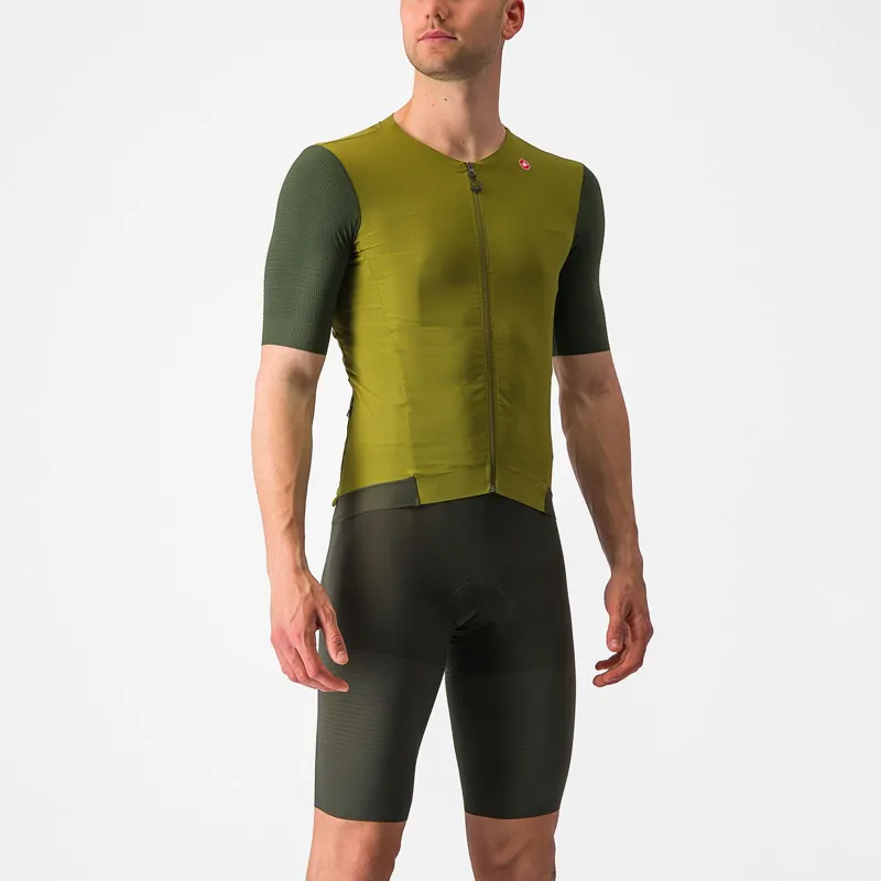Castelli Premio Black Jersey in Avocado Green