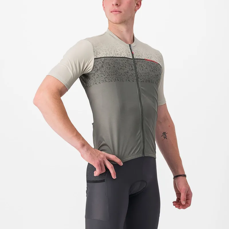 Castelli Unlimited Entrata Jersey in Travertine Grey/Forest Grey