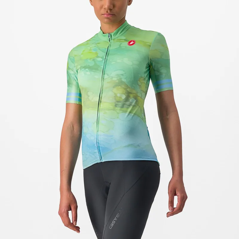 Castelli Marmo Women's Jersey in Multicolour/Baby Blue
