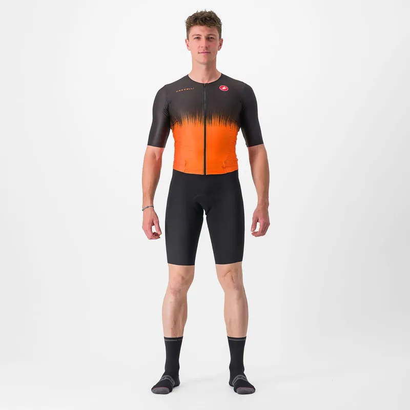 Castelli Sanremo Ultra Speed Suit in Black/Brilliant Orange