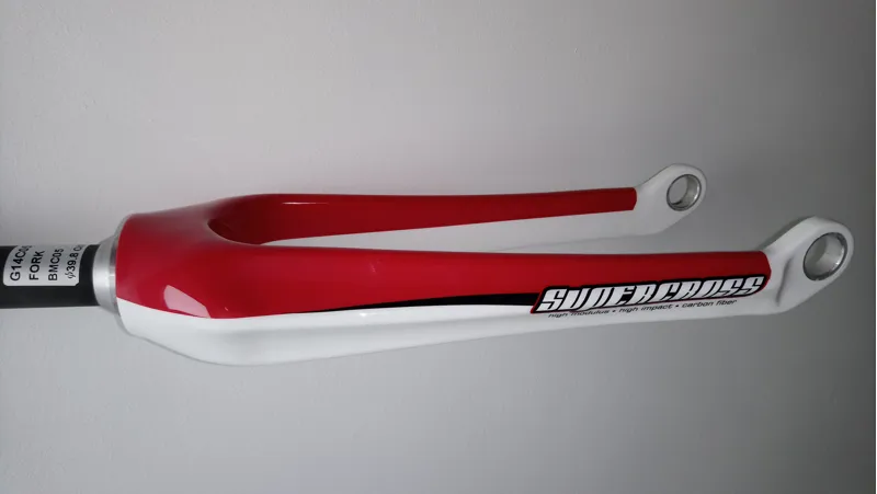 Supercross SLT Pro Carbon Taper Race Fork 20mm Droputs Red/White