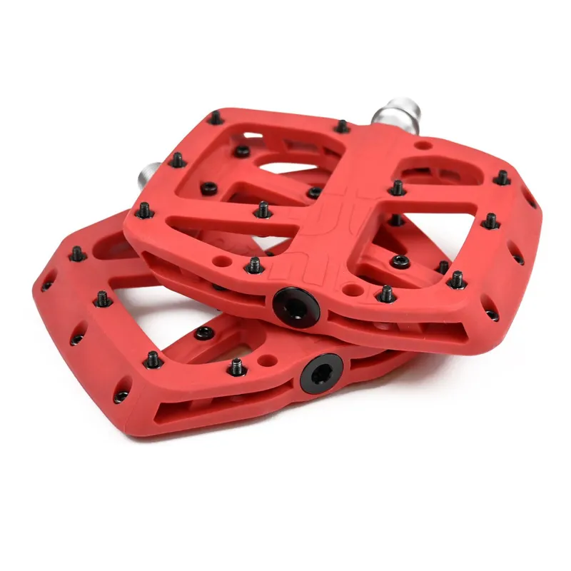Azonic Ethirteen 9/16 Base Flat Pedal in Red