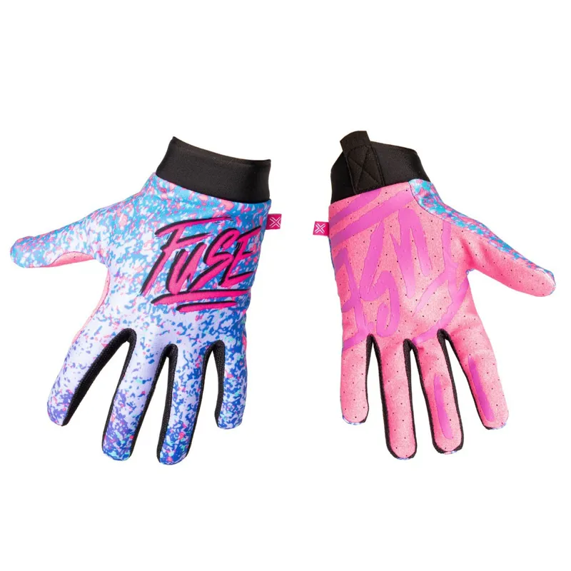 Fuse Omega Turbo Black Gloves Blue Pink