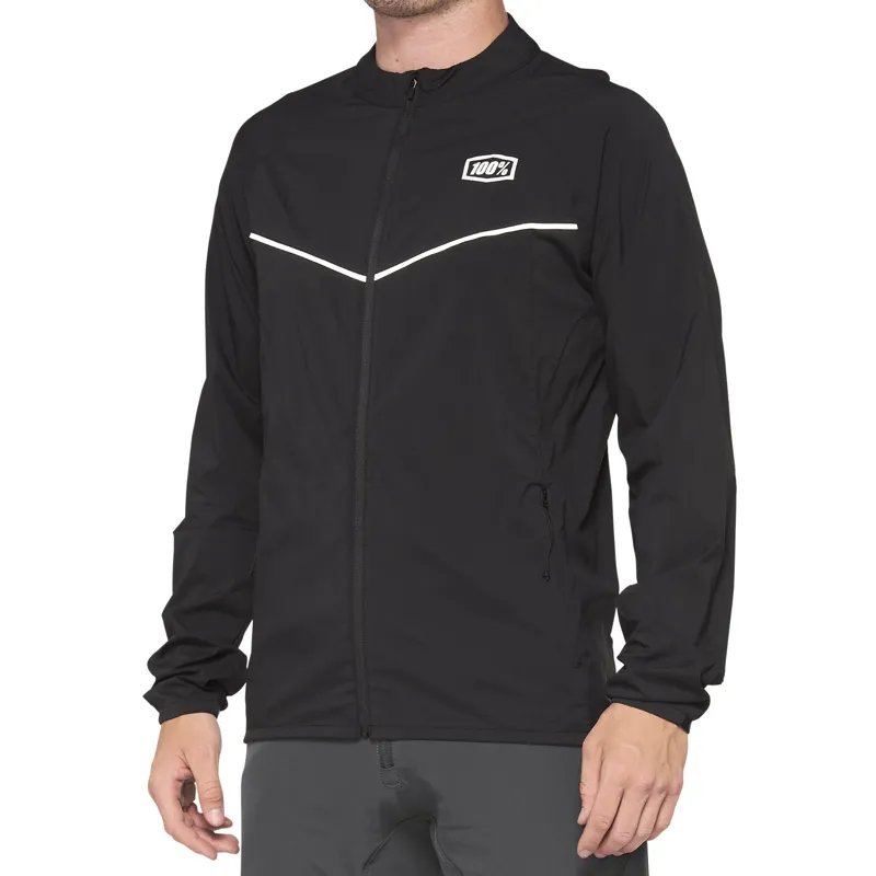 100% Corridor Stretch Windbreaker in Black