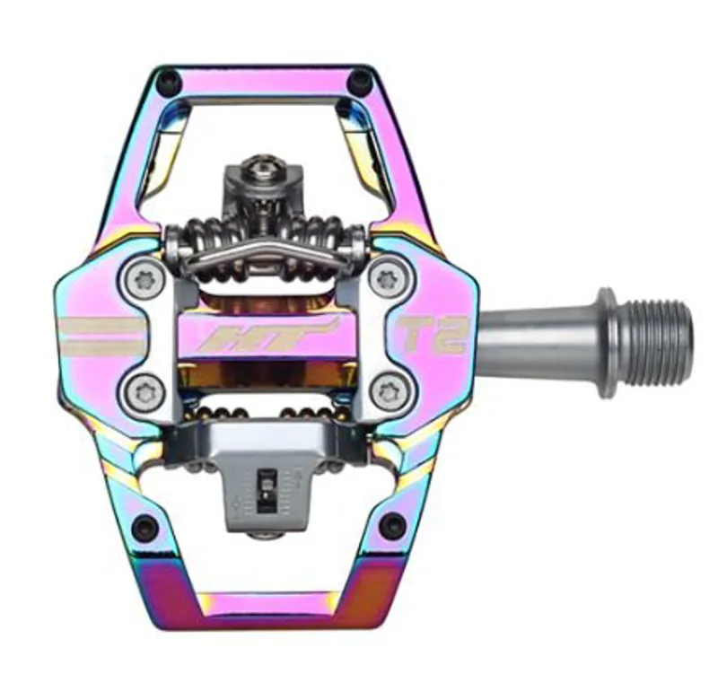 HT Components T2 9/16-inch BMX Pedals in Oil Slick