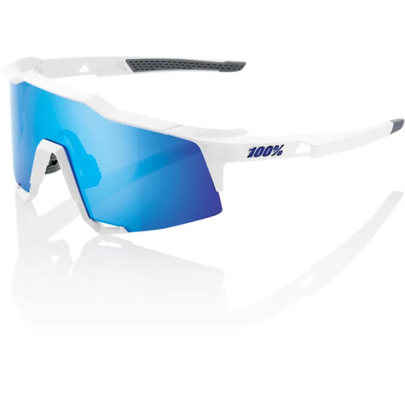 100 Percent Speedcraft Hiper Blue Mirror Lens Sunglasses in White