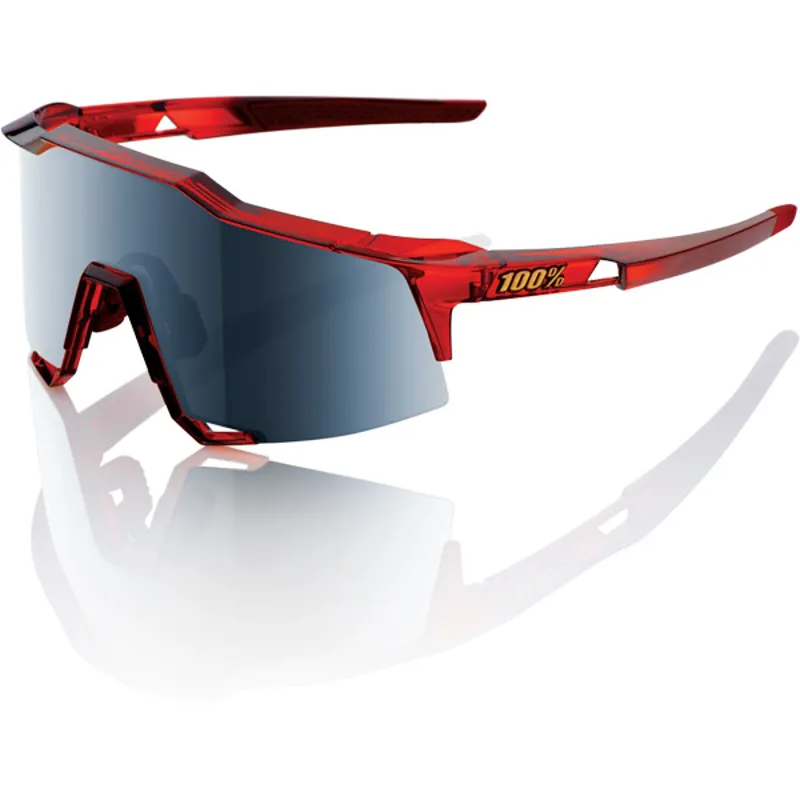 100 Percent Speedcraft Mirror Black Lens Sunglasses in Red
