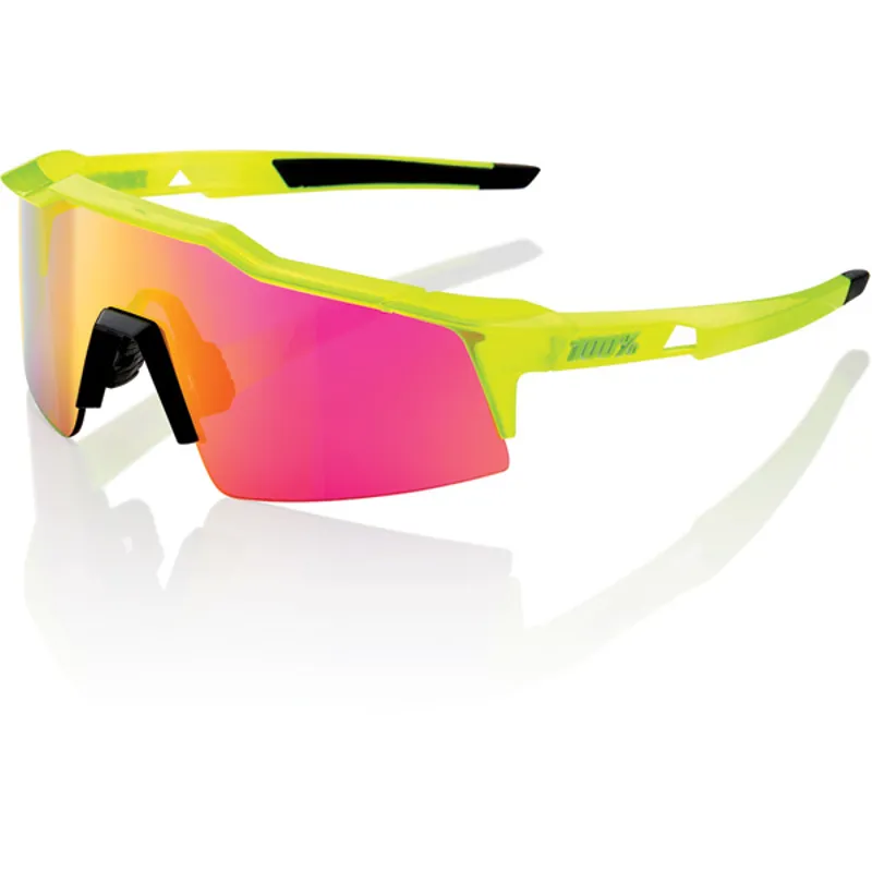 100 Percent Speedcraft SL Mirror Purple Lens Sunglasses in Yellow