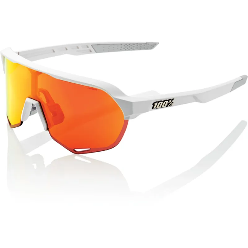 100 Percent S2 HiPer Mirror Red Lens Sunglasses in White
